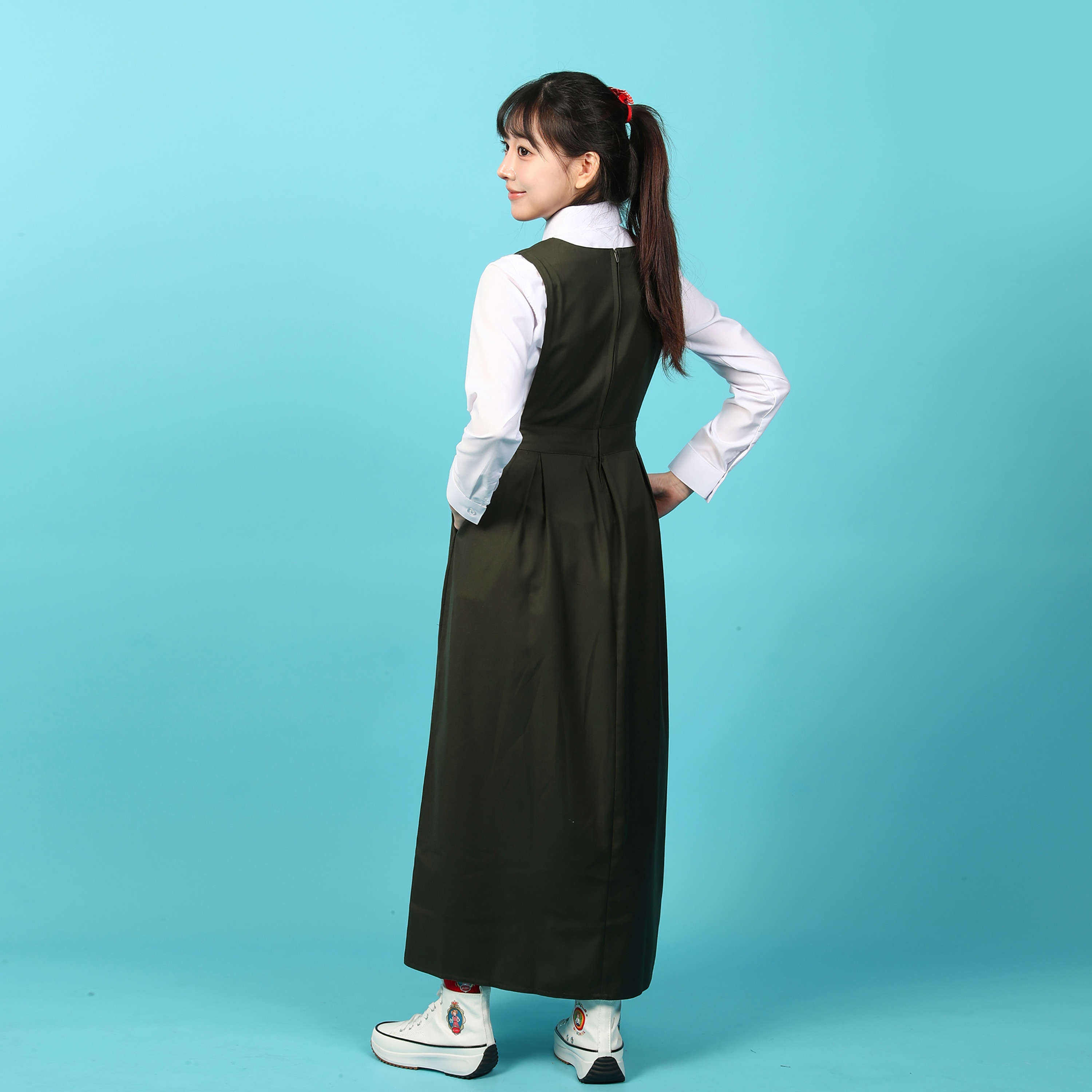 My School Middle School Sleeveless Uniform Dress with Tie-girls-clothing-schoolwear-dresses-image-2