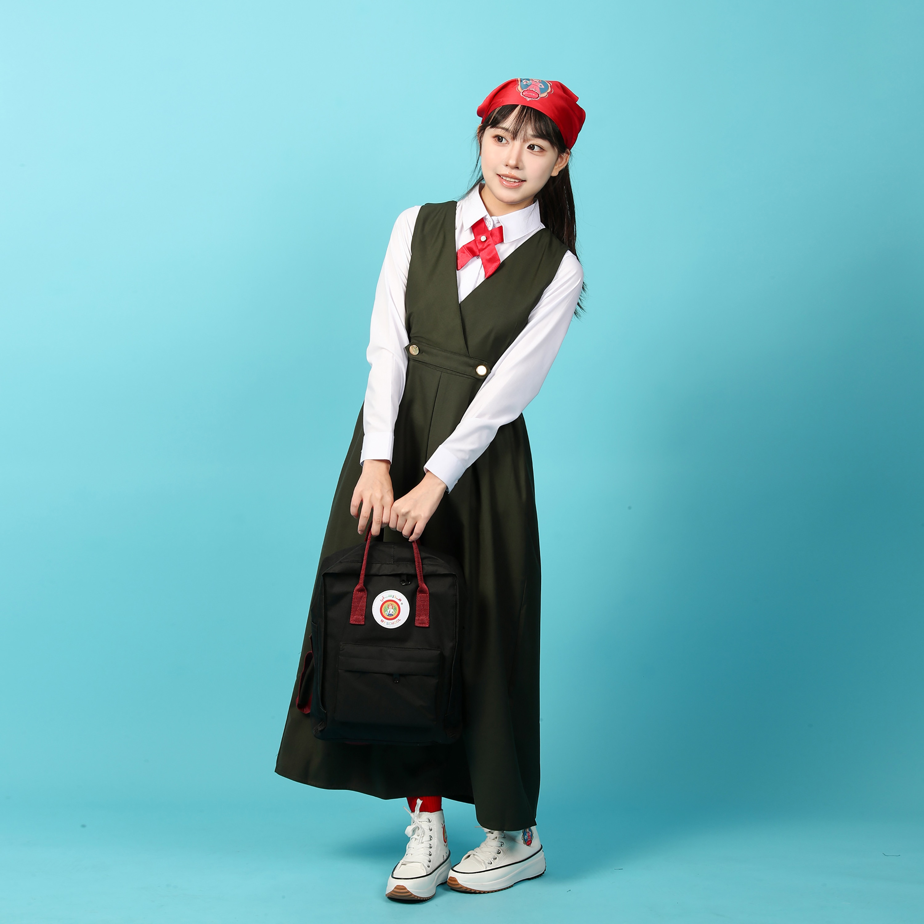 فستان مُوحد للمرحلة المتوسطة بدون أكمام مع ربطة عنق من ماي سكول-girls-clothing-schoolwear-dresses-image-6