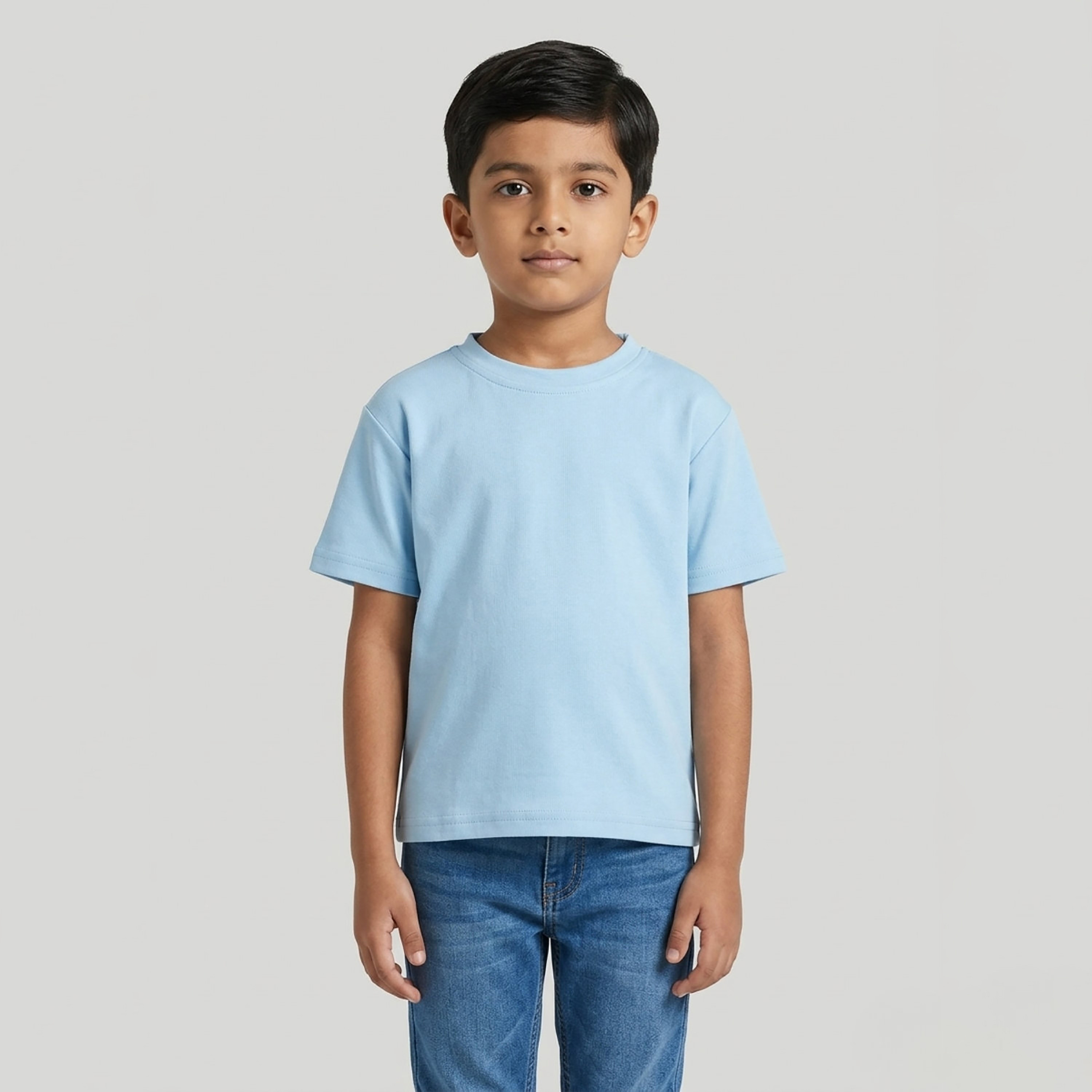 تيشيرت أوفرسايز بقصة بوكسي سادة وأكمام قصيرة من بيبيكلو-boys-clothing-tshirtsandpolos-image-1