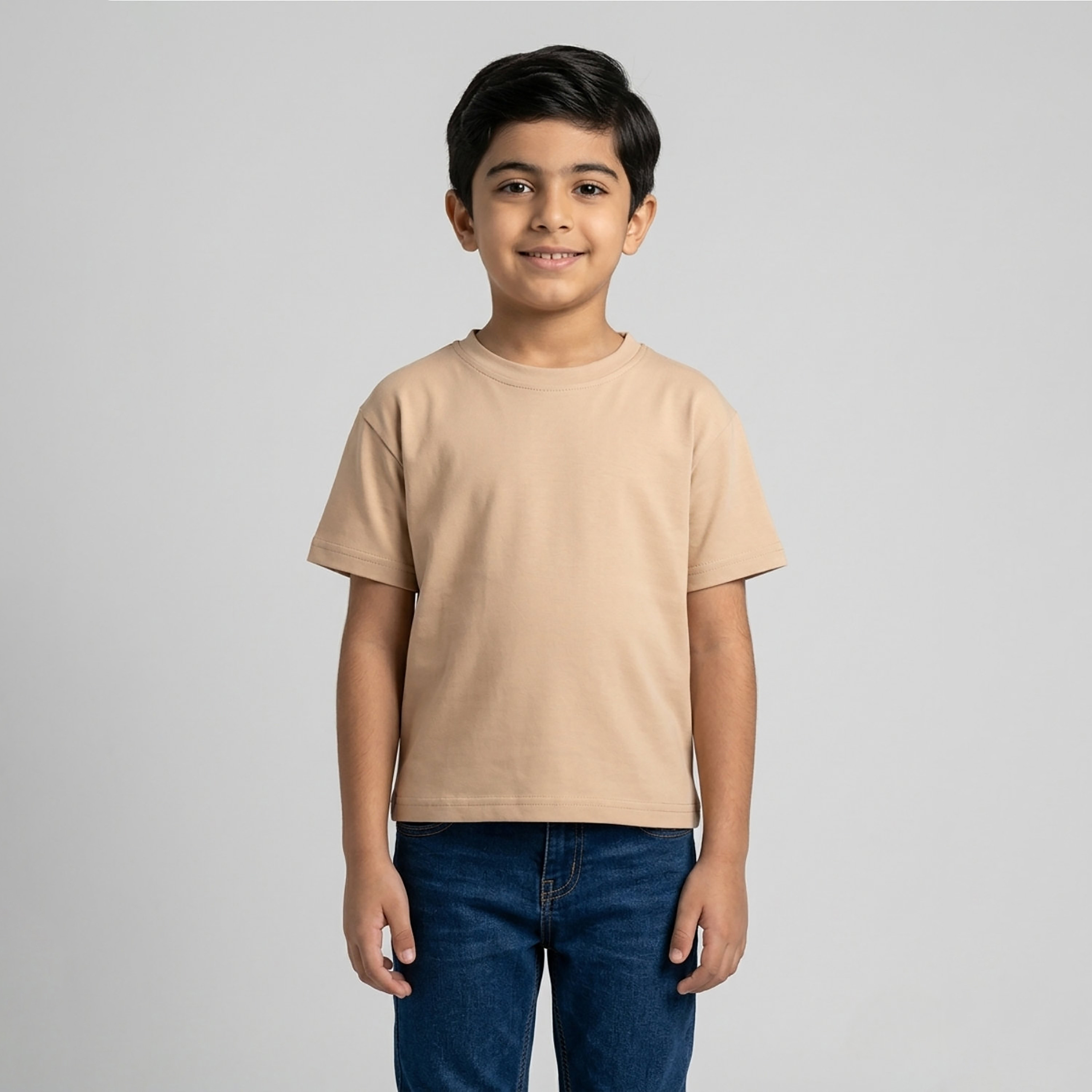 تيشيرت أوفرسايز بقصة بوكسي سادة وأكمام قصيرة من بيبيكلو-boys-clothing-tshirtsandpolos-image-1