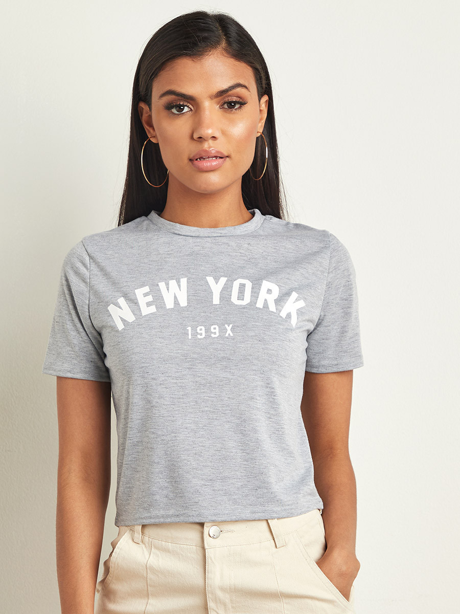 Styli New York Slogan Printed Crop T-shirt-women-clothing-tshirts-image-3