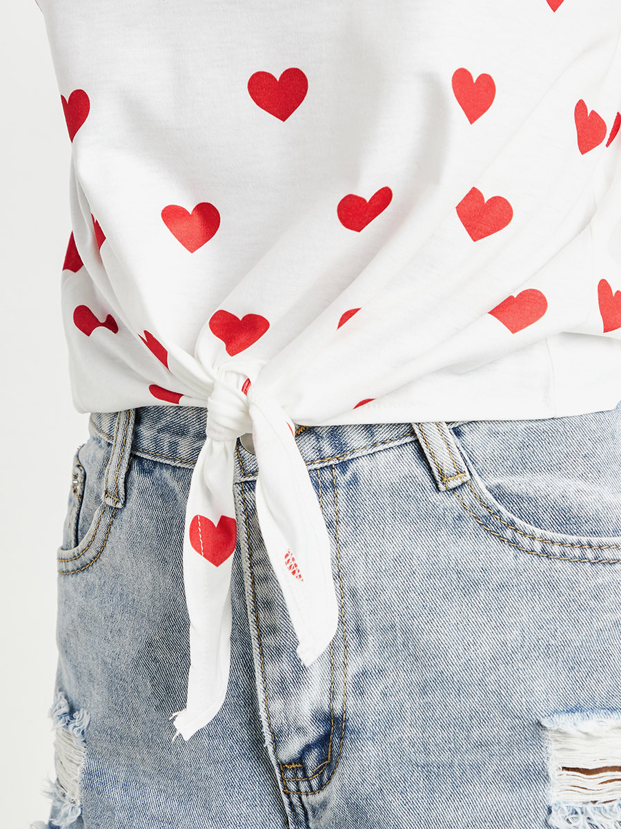 تيشيرت مطبوع بأكمام قصيرة من ستايلي-women-clothing-tshirts-image-4