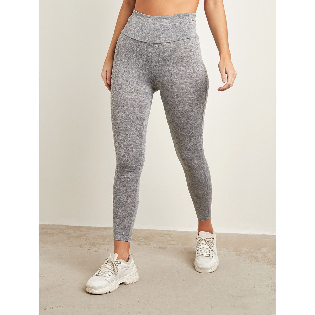 Styli Melange Print Leggings with Cross Back Detail-women-clothing-leggings-image-1