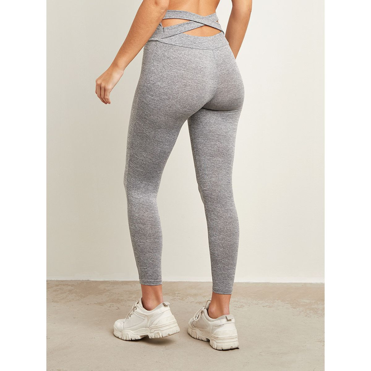 Styli Melange Print Leggings with Cross Back Detail-women-clothing-leggings-image-3