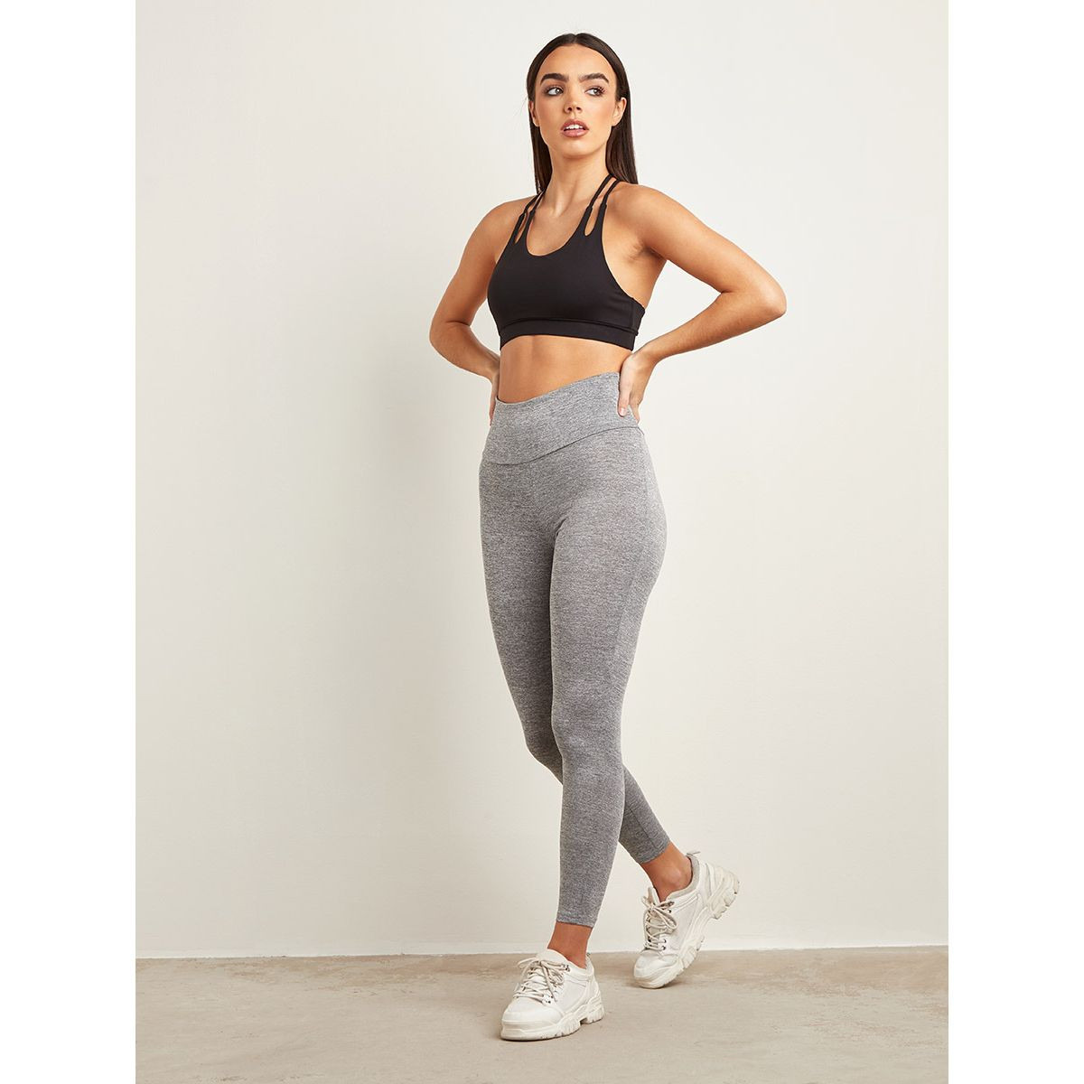 Styli Melange Print Leggings with Cross Back Detail-women-clothing-leggings-image-4