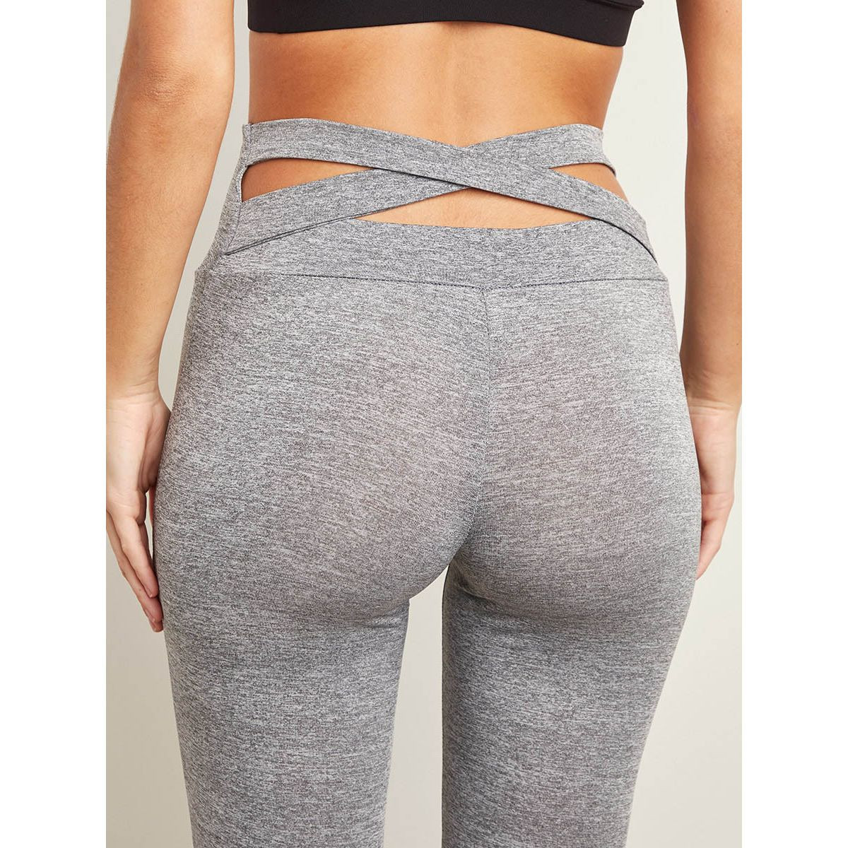 Styli Melange Print Leggings with Cross Back Detail-women-clothing-leggings-image-5