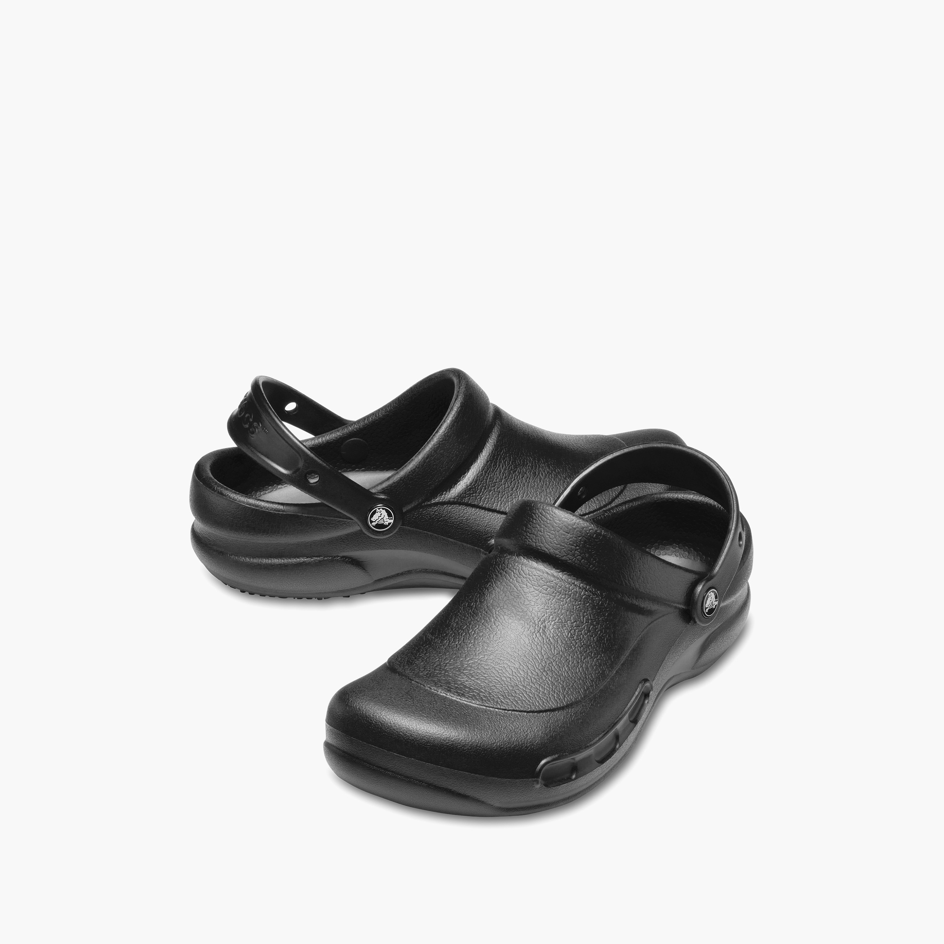 قباقيب بيسترو مع حزام خلفي سادة بلون أسود للجنسين من كروكس-men-shoes-sandals-image-1