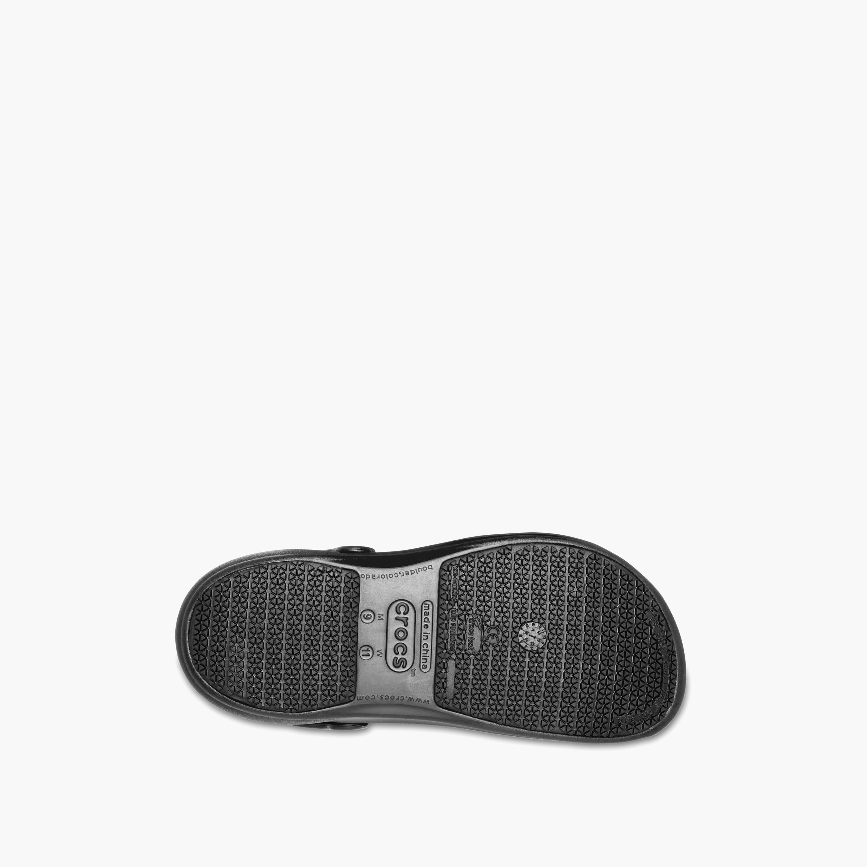 قباقيب بيسترو مع حزام خلفي سادة بلون أسود للجنسين من كروكس-men-shoes-sandals-image-4
