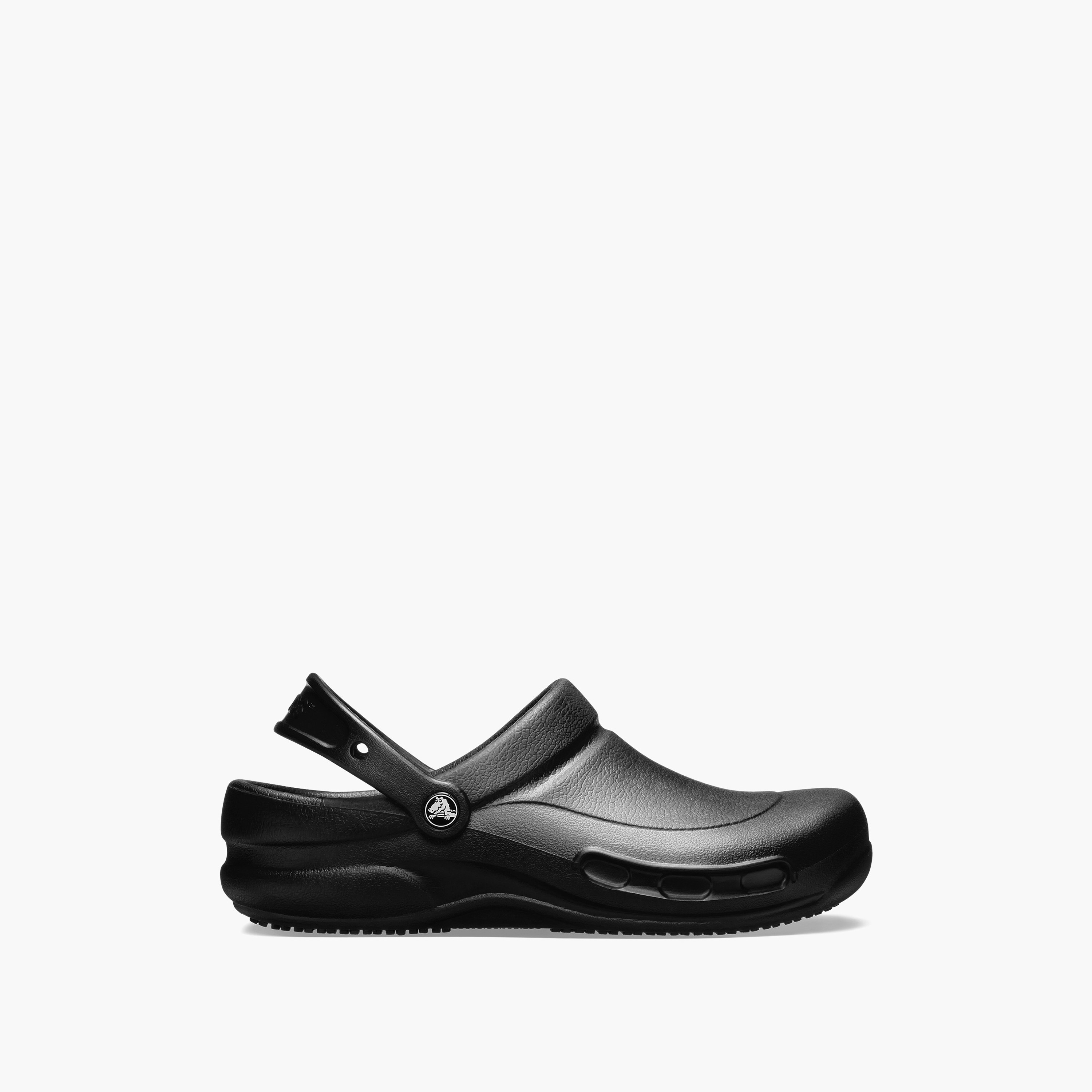 قباقيب بيسترو مع حزام خلفي سادة بلون أسود للجنسين من كروكس-men-shoes-sandals-image-6