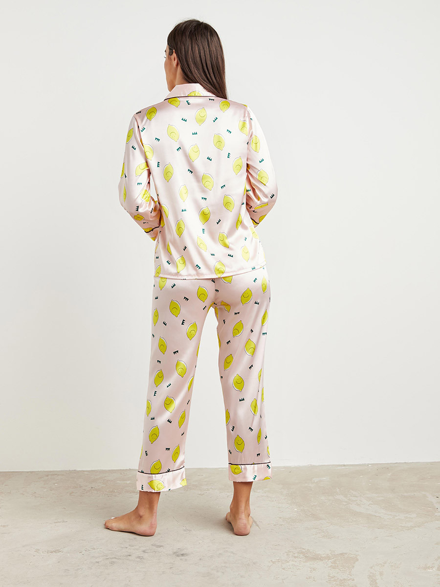 طقم بيجاما قميص وشورت مطبوع من ستايلي-women-clothing-nightwear-pyjamas-bottoms-image-3