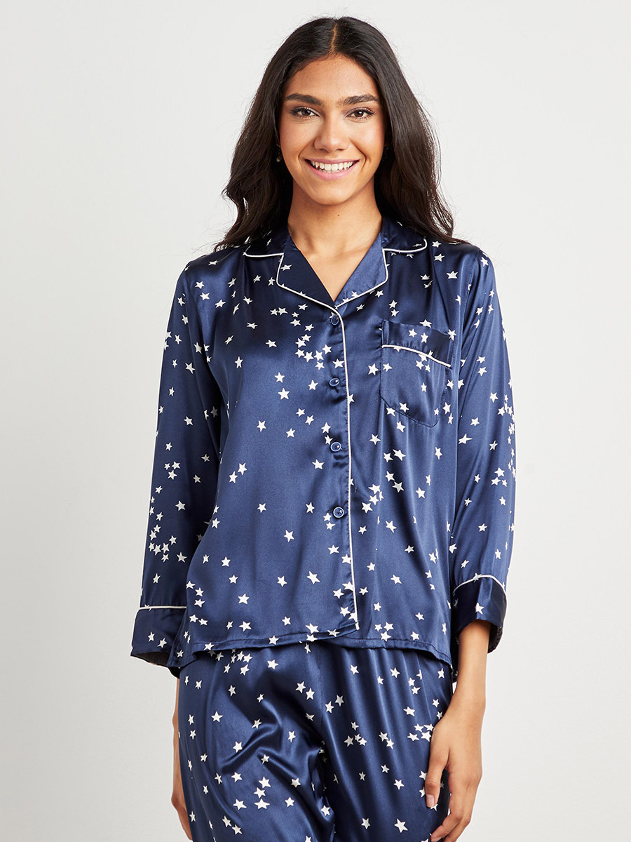 Styli Star Print Shirt and Pyjama Set-women-clothing-nightwear-pyjamas-longsets-image-3