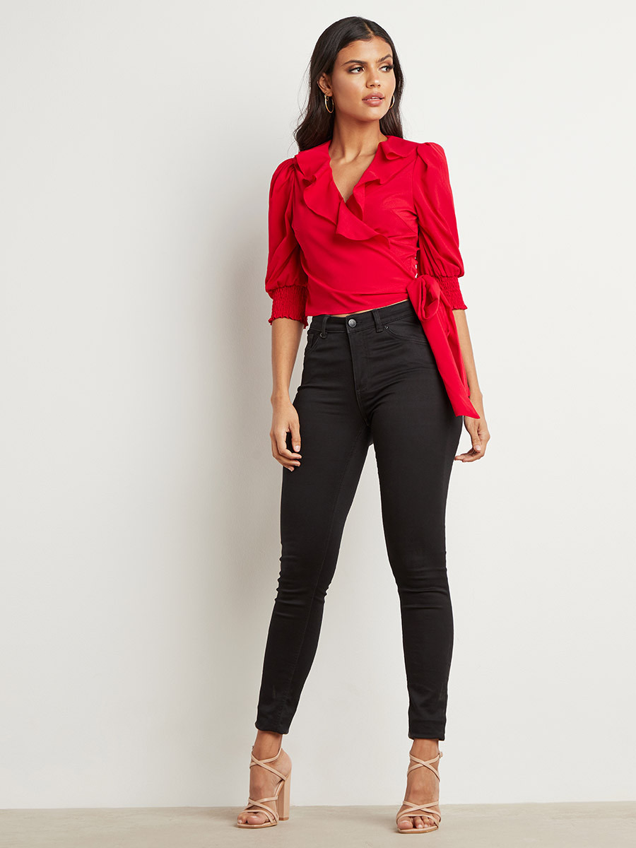 بلوزة مربوطة بحزام خصر وتفاصيل كشكش من ستايلي-women-clothing-shirtsandblouses-blouses-image-2