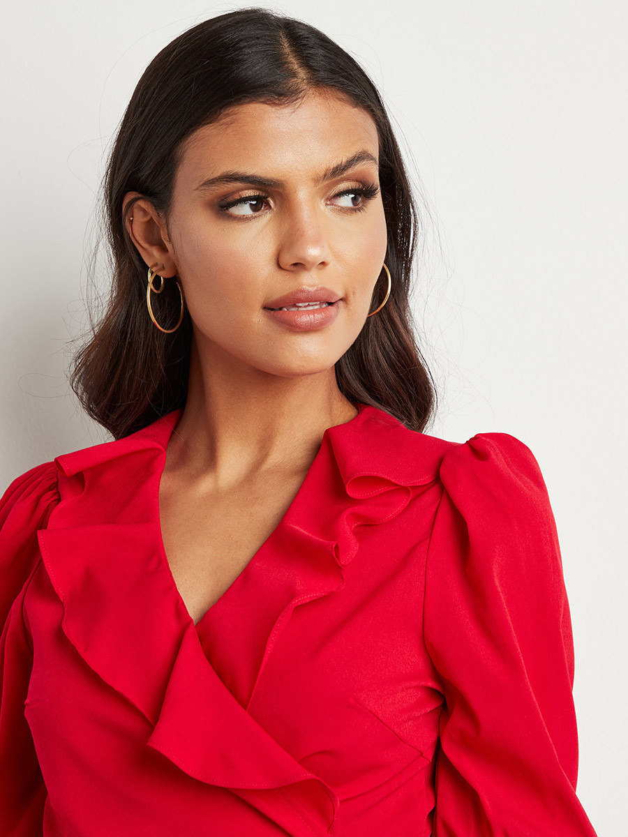 بلوزة مربوطة بحزام خصر وتفاصيل كشكش من ستايلي-women-clothing-shirtsandblouses-blouses-image-4