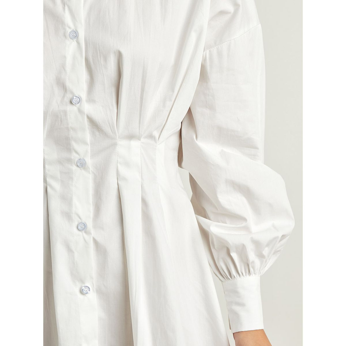 Styli Plain Poplin Shirt Dress with Long Sleeves-women-clothing-dresses-image-4