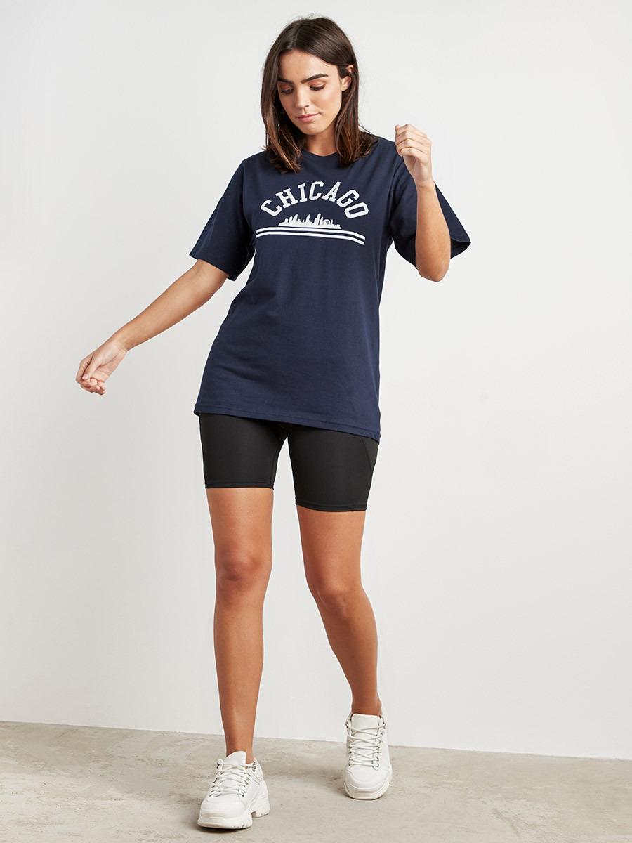 تيشيرت مطبوع طويل بأكمام قصيرة من ستايلي-women-clothing-tshirts-image-1