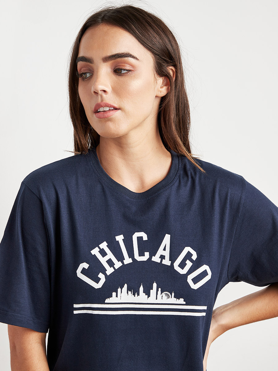 تيشيرت مطبوع طويل بأكمام قصيرة من ستايلي-women-clothing-tshirts-image-2
