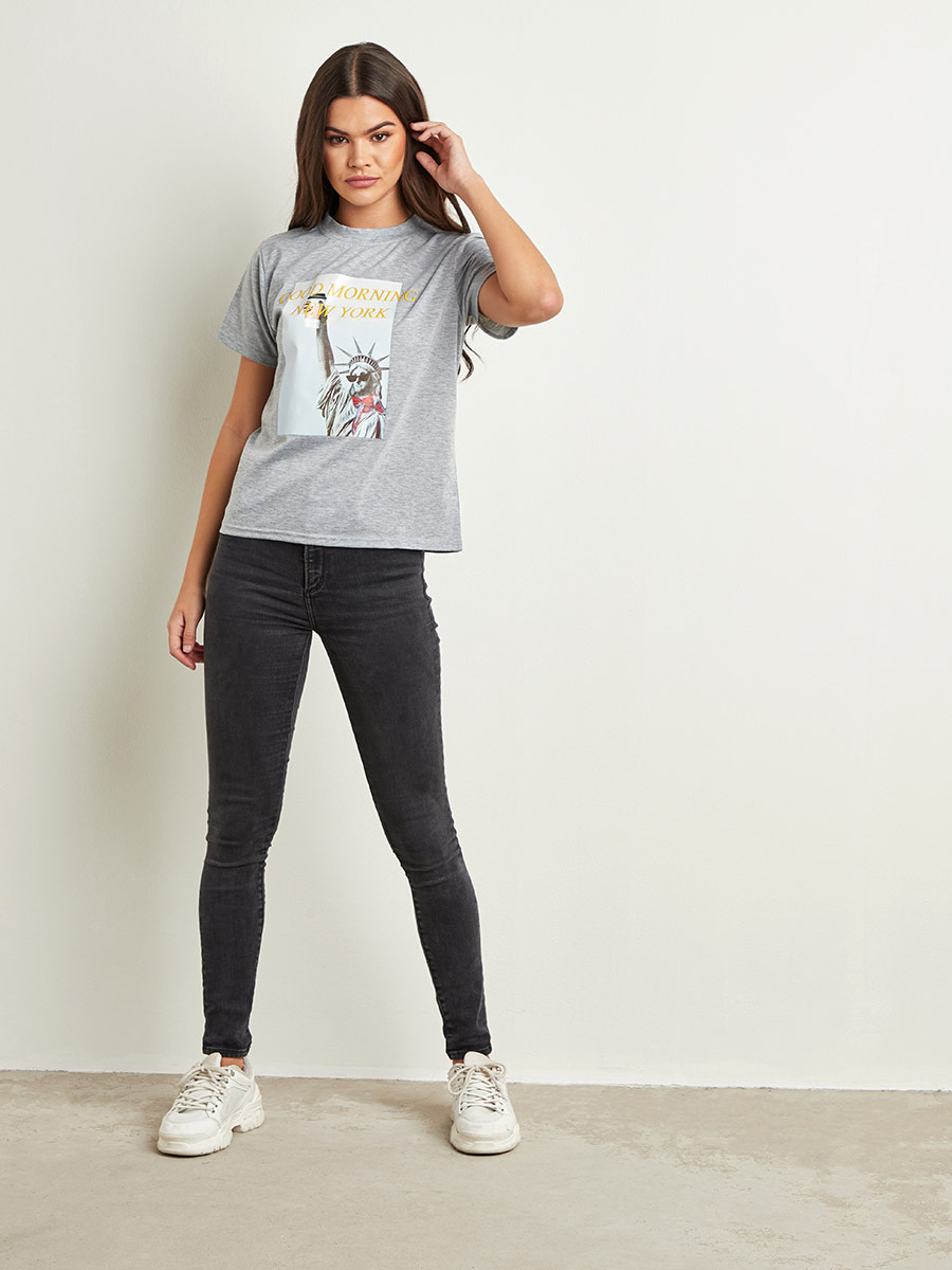 Styli New York Graphic Print T-shirt-women-clothing-tshirts-image-2
