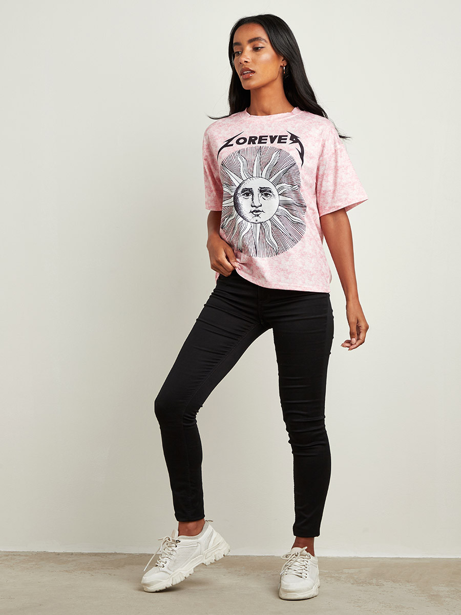 تيشيرت مطبوع فضفاض من ستايلي-women-clothing-tshirts-image-2