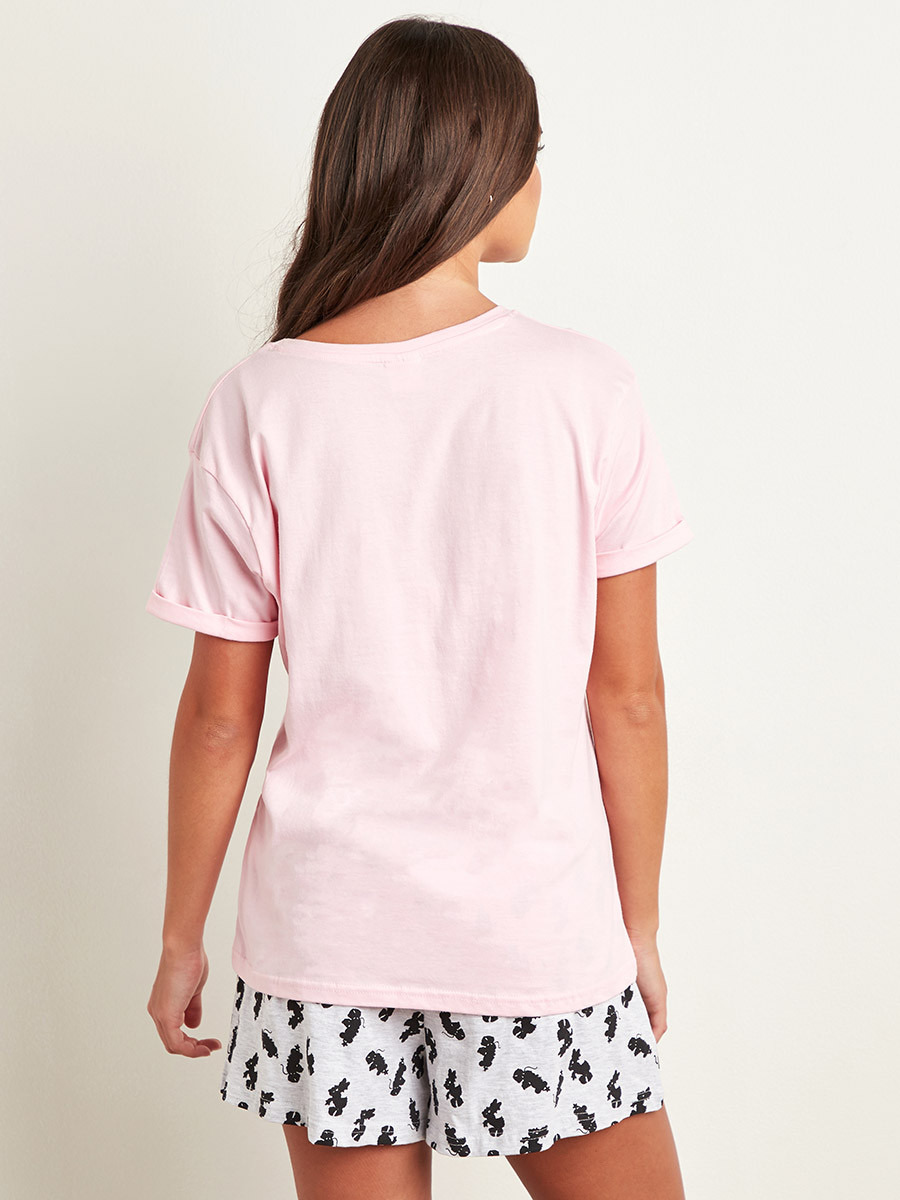 Styli Disney Minnie BFF Printed T-shirt and Shorts Set-women-clothing-nightwear-pyjamas-longsets-image-3
