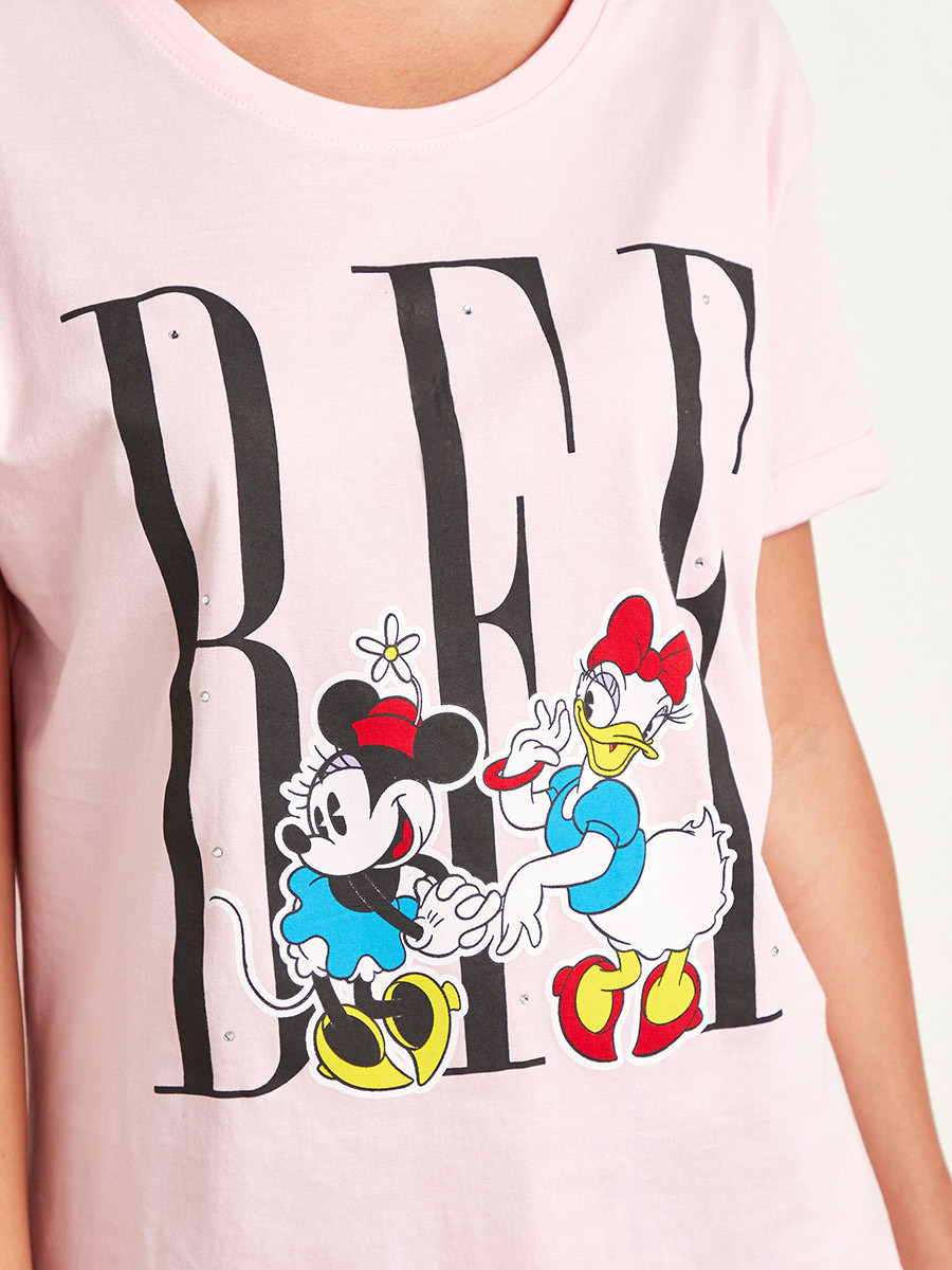 Styli Disney Minnie BFF Printed T-shirt and Shorts Set-women-clothing-nightwear-pyjamas-longsets-image-4