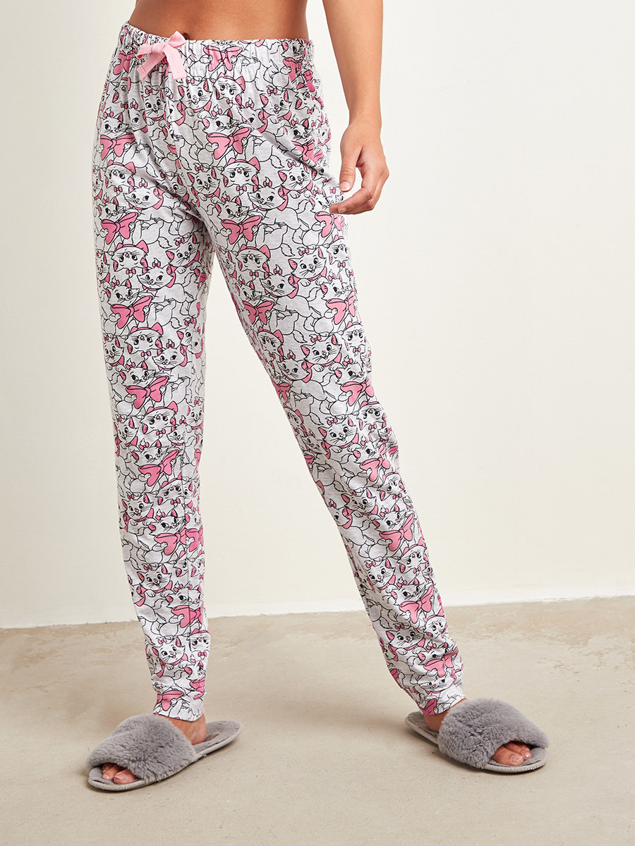 Styli Disney Marie Printed T-shirt and Pyjama Set-women-clothing-nightwear-pyjamas-longsets-image-5