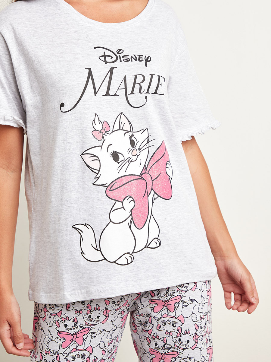 Styli Disney Marie Printed T-shirt and Pyjama Set-women-clothing-nightwear-pyjamas-longsets-image-6