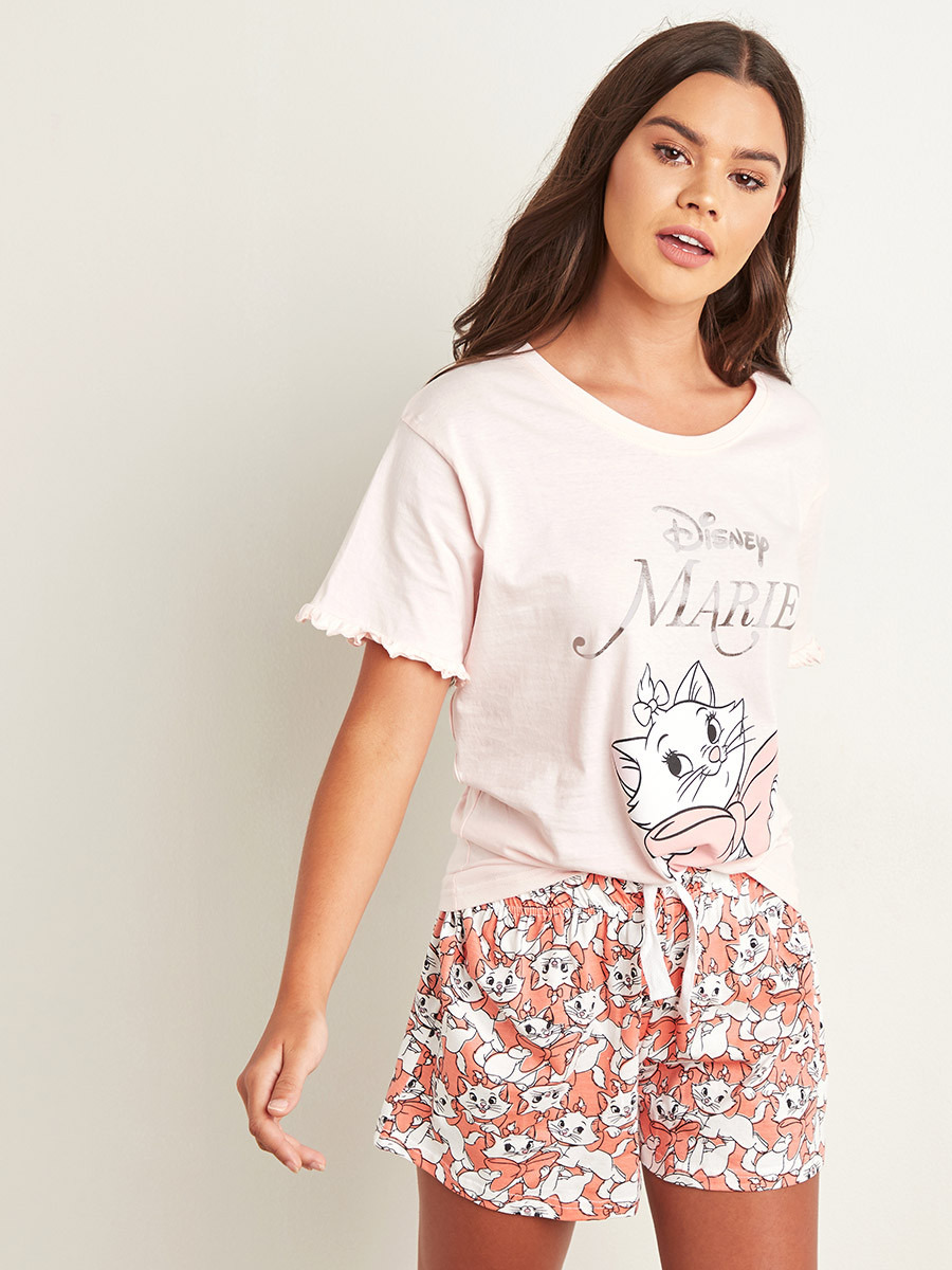 Styli Disney Marie Printed T-shirt and Shorts Set -women-clothing-nightwear-pyjamas-bottoms-image-5