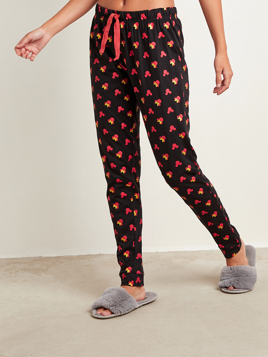 Styli Disney Mickey & Minnie Printed T-shirt and Pyjama Set-women-clothing-nightwear-pyjamas-bottoms-image-4
