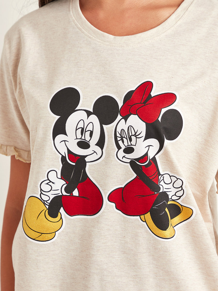 Styli Disney Mickey & Minnie Printed T-shirt and Shorts Set-women-clothing-nightwear-pyjamas-longsets-image-5
