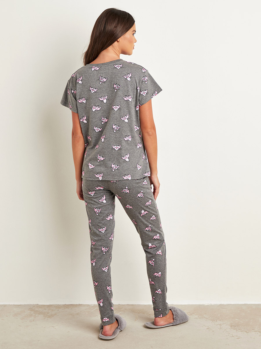 Styli MGM Pink Panther Printed T-shirt and Pyjama Set -women-clothing-nightwear-pyjamas-longsets-image-5