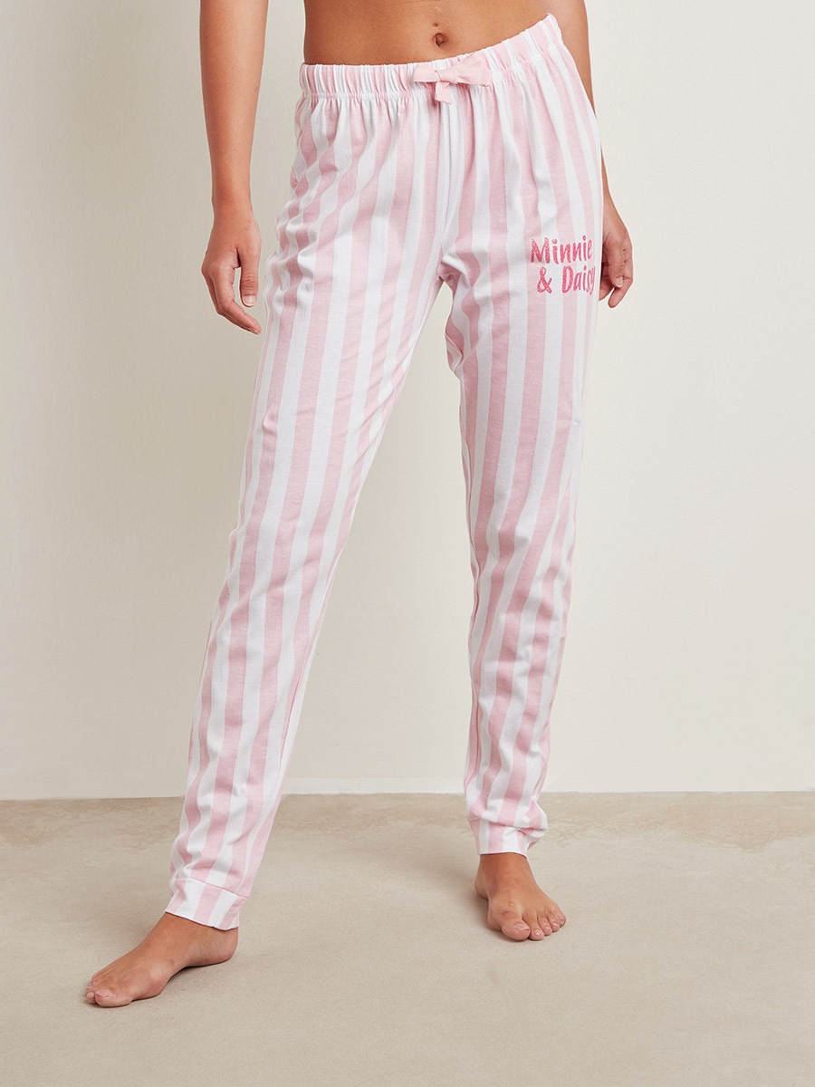 مجموعة من تيشيرت مطبوع وبنطلون مخطط من ستايلي-women-clothing-nightwear-pyjamas-longsets-image-3