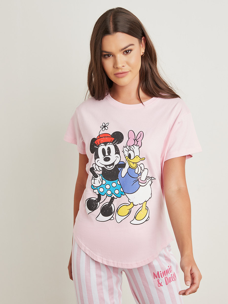 مجموعة من تيشيرت مطبوع وبنطلون مخطط من ستايلي-women-clothing-nightwear-pyjamas-longsets-image-4