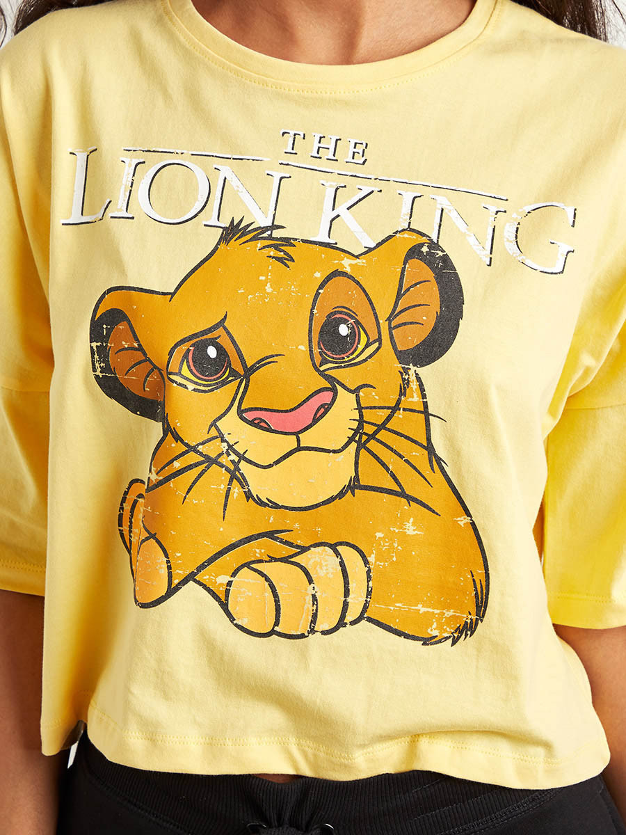 Styli Disney Lion King Printed Crop Boxy T-shirt-women-clothing-tshirts-image-4
