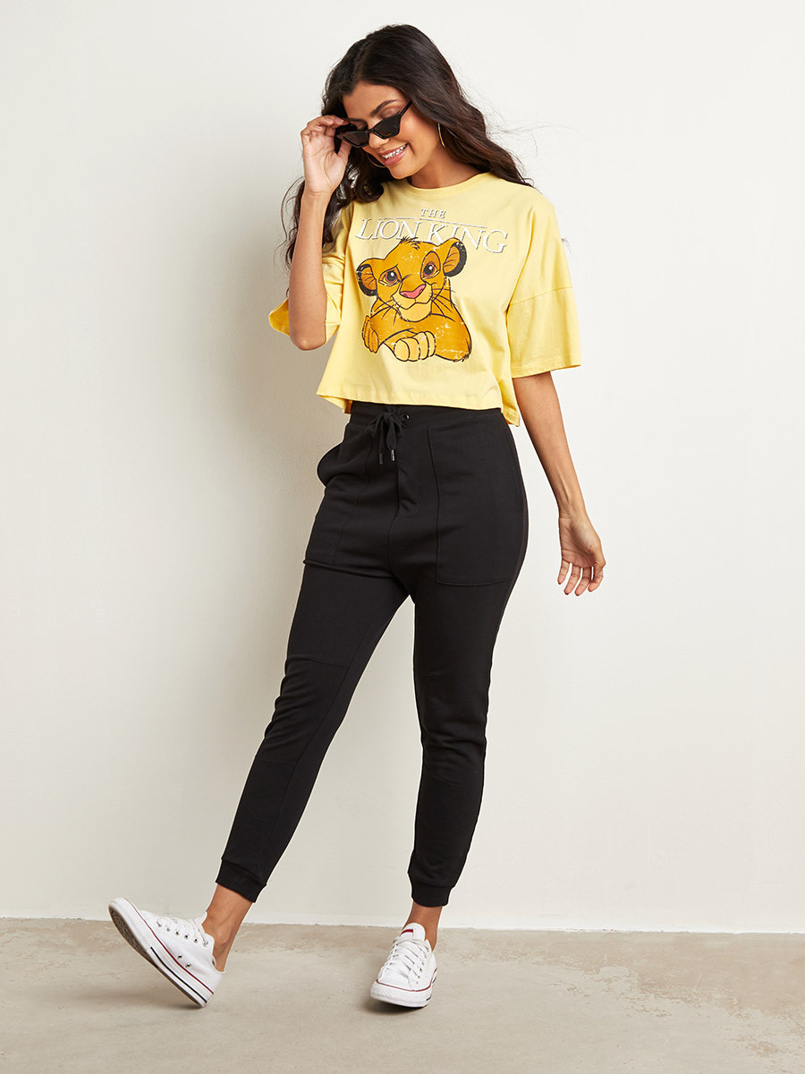 Styli Disney Lion King Printed Crop Boxy T-shirt-women-clothing-tshirts-image-5