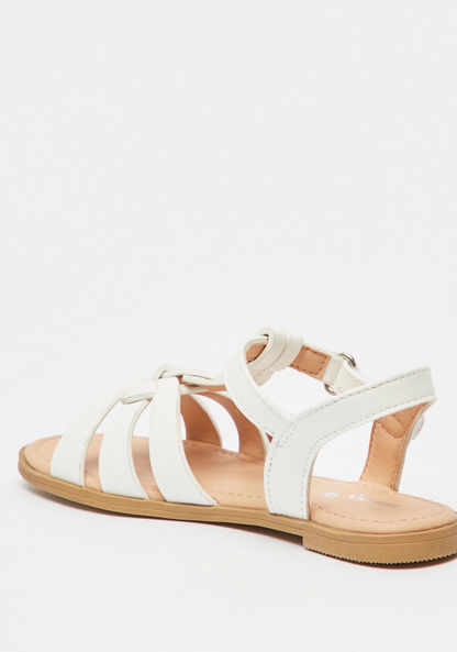 Little Missy Solid Strappy Sandals with Hook and Loop Closure-Girl%27s Sandals-image-2
