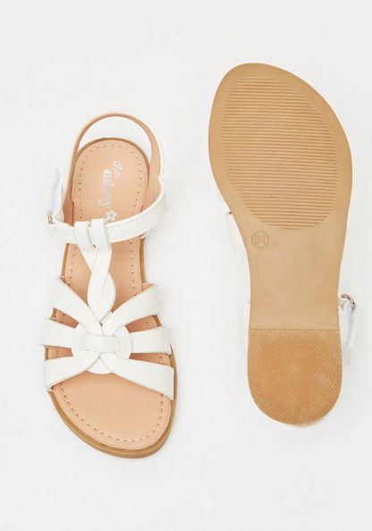 Little Missy Solid Strappy Sandals with Hook and Loop Closure-Girl%27s Sandals-image-4