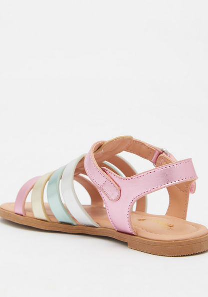 Little Missy Strappy Flat Sandals with Hook and Loop Closure-Girl%27s Sandals-image-2