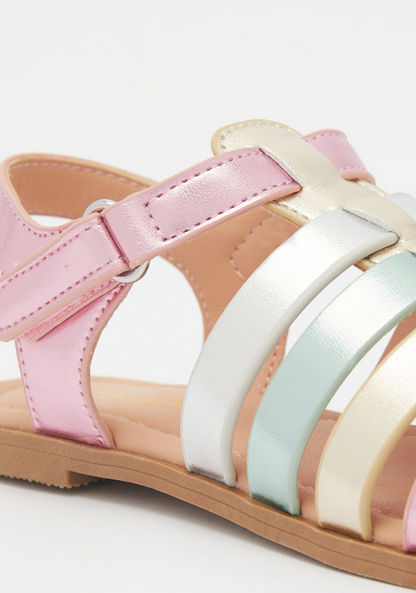 Little Missy Strappy Flat Sandals with Hook and Loop Closure-Girl%27s Sandals-image-3