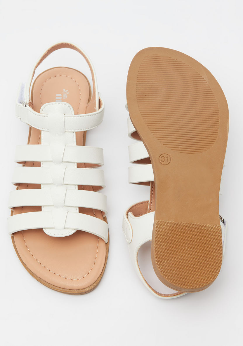 Little Missy Strappy Flat Sandals with Hook and Loop Closure-Girl%27s Sandals-image-4