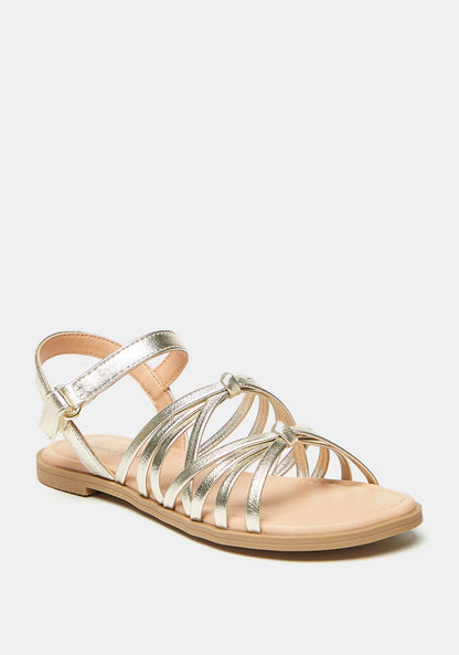 Little Missy Strappy Slip-On Sandals with Hook and Loop Closure-Girl%27s Sandals-image-1