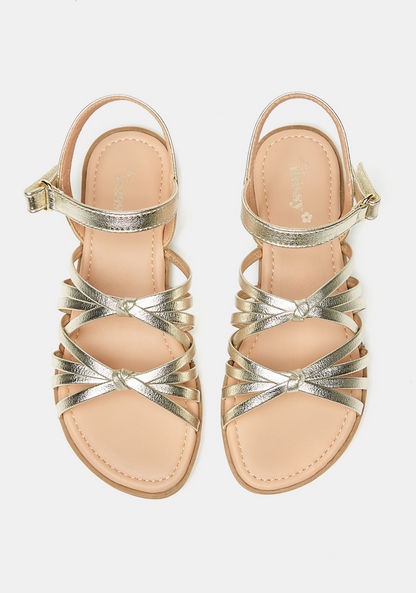 Little Missy Strappy Slip-On Sandals with Hook and Loop Closure