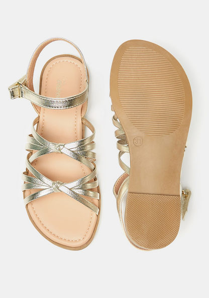 Little Missy Strappy Slip-On Sandals with Hook and Loop Closure-Girl%27s Sandals-image-4