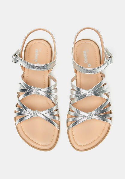 Little Missy Strappy Slip-On Sandals with Hook and Loop Closure-Girl%27s Sandals-image-0