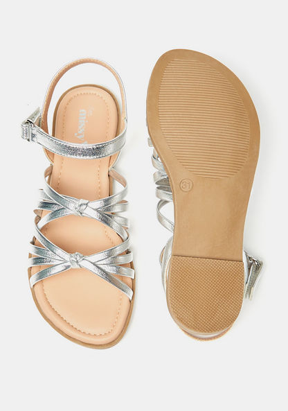 Little Missy Strappy Slip-On Sandals with Hook and Loop Closure