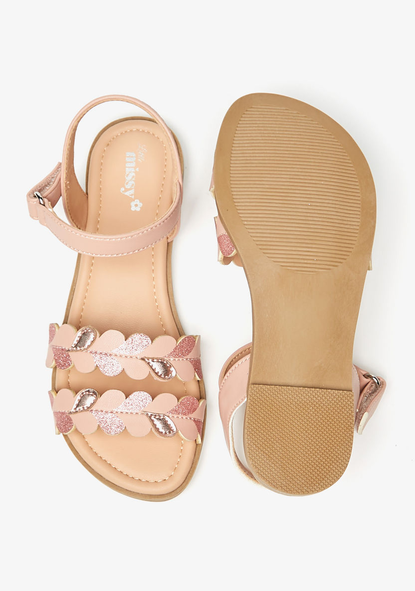 Little Missy Flat Sandals with Hook and Loop Closure-Girl%27s Sandals-image-4