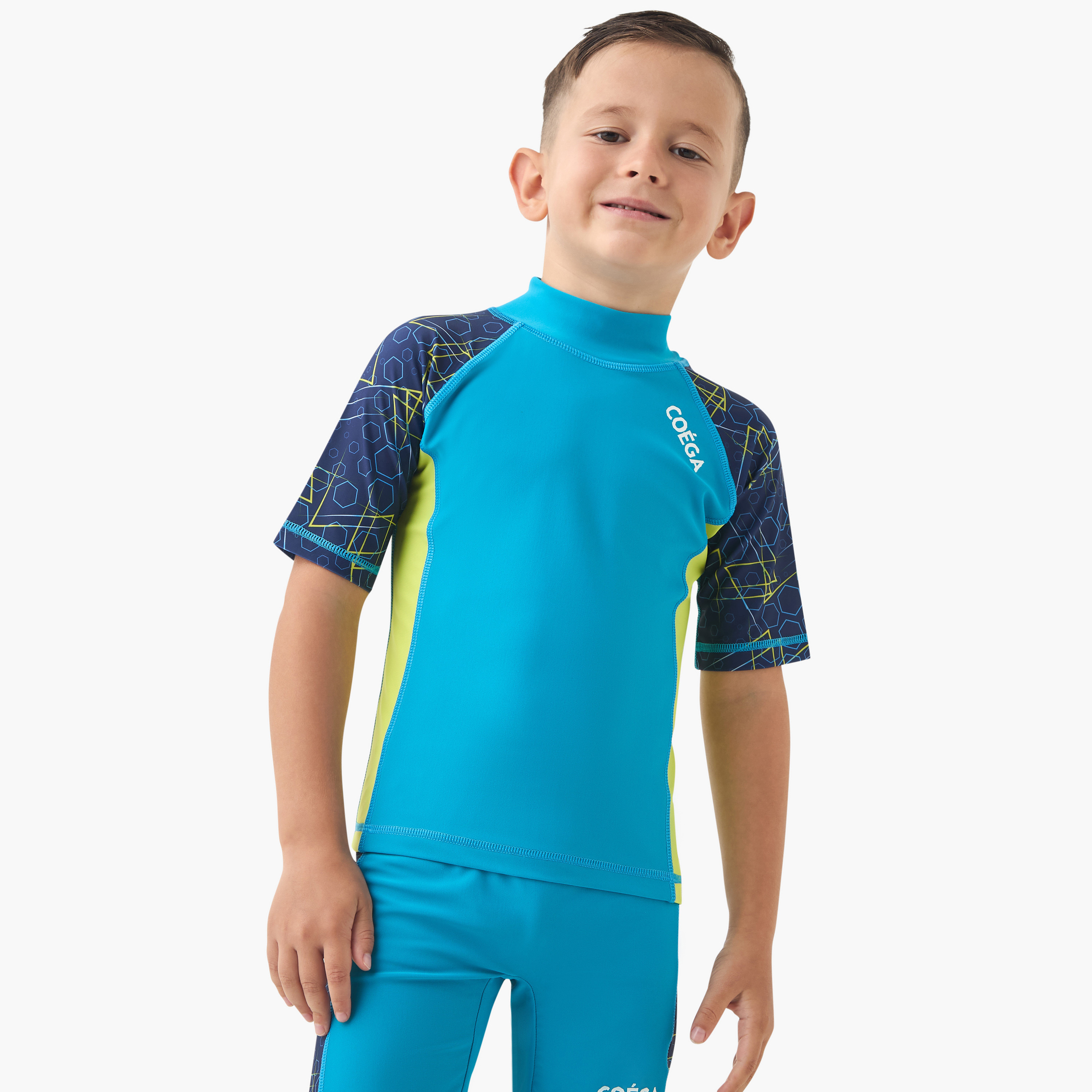 كويغا-  سترة سباحة واقية من الشمس أكمام قصيرة للأولاد-sports-boys-clothing-swimwear-image-1