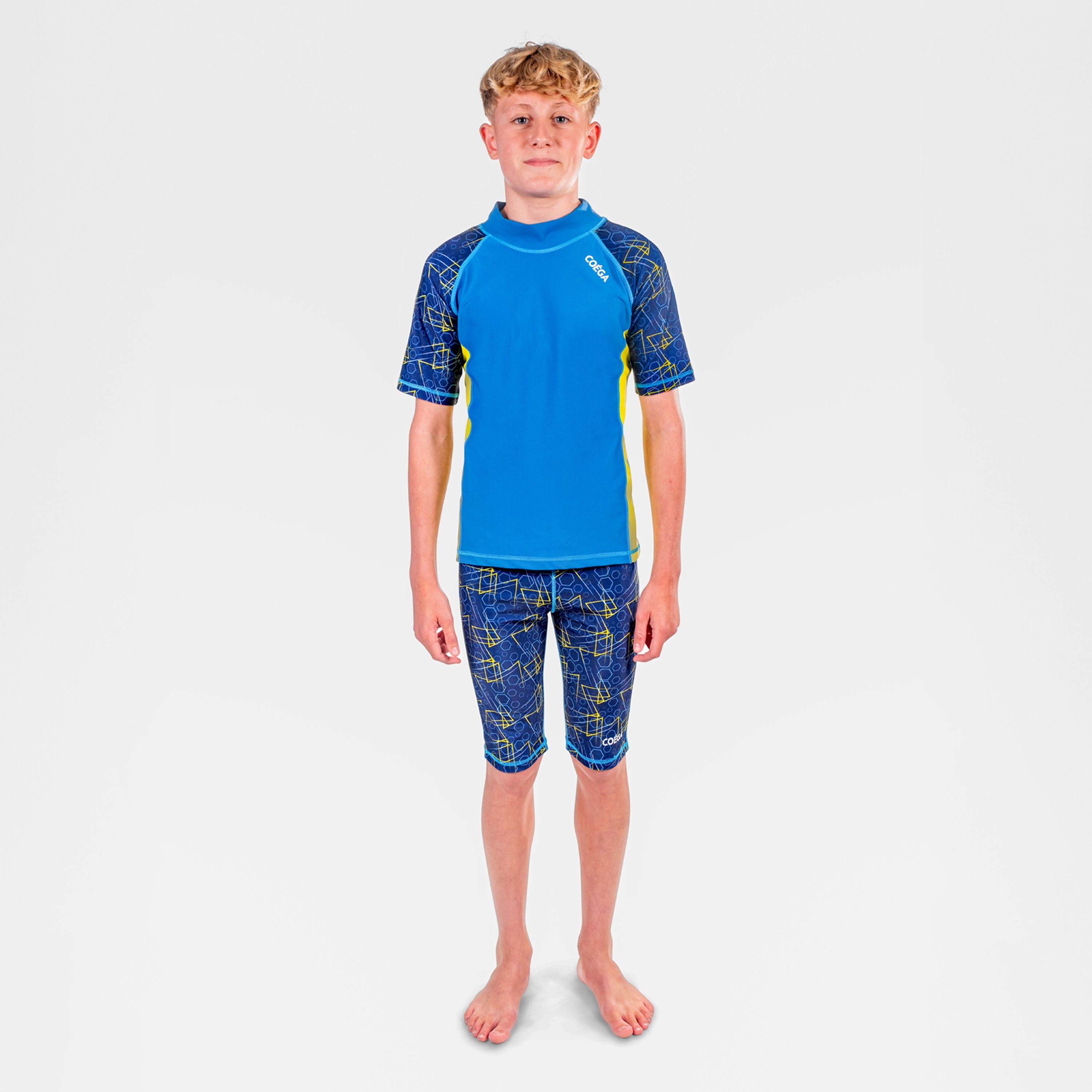 COEGA Boys Rashguard Short Sleeve, Navy Geometric-sports-boys-clothing-swimwear-image-5