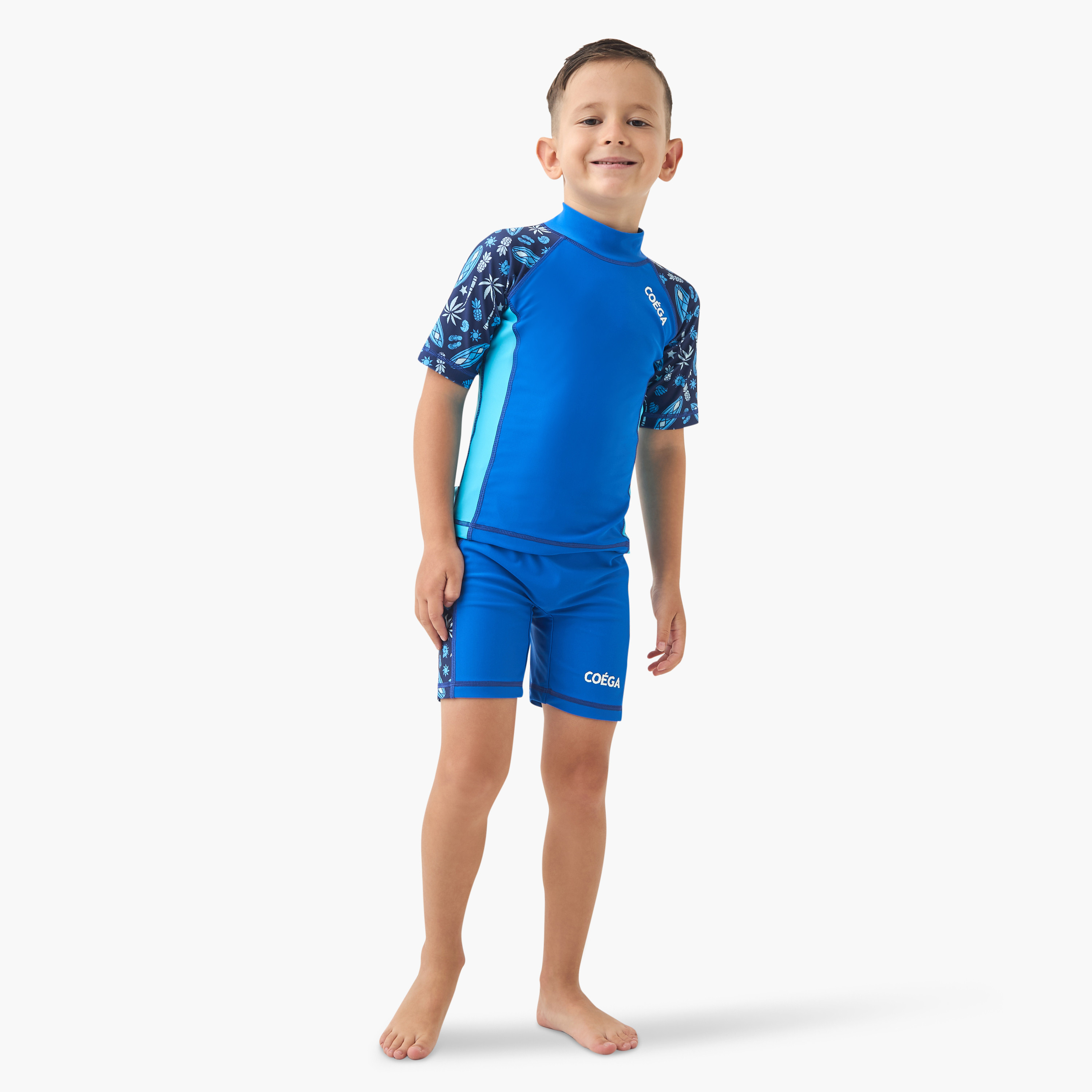 COEGA Boys Rashguard Short Sleeve, Navy Blue Surf-sports-boys-clothing-swimwear-image-2