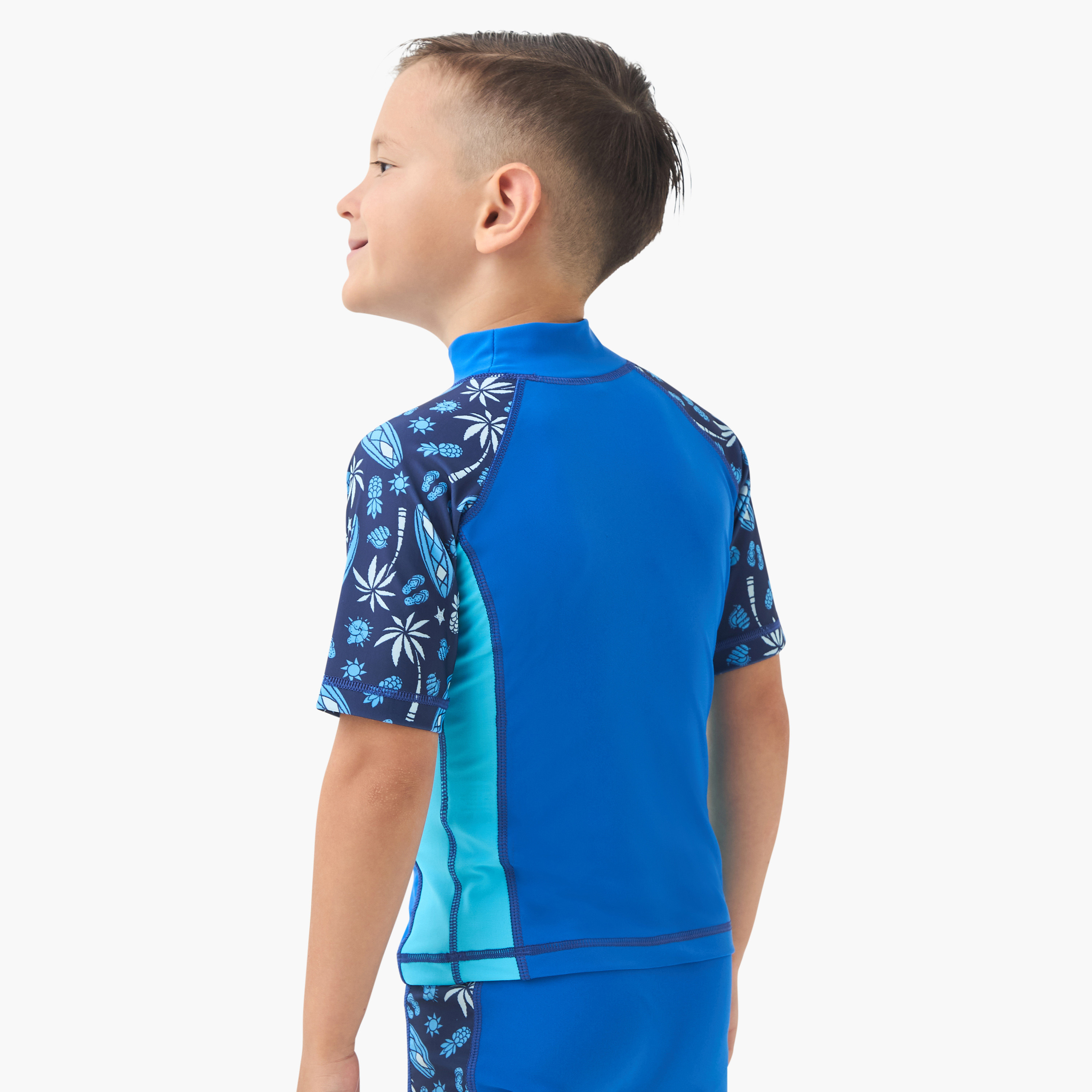 COEGA Boys Rashguard Short Sleeve, Navy Blue Surf-sports-boys-clothing-swimwear-image-3