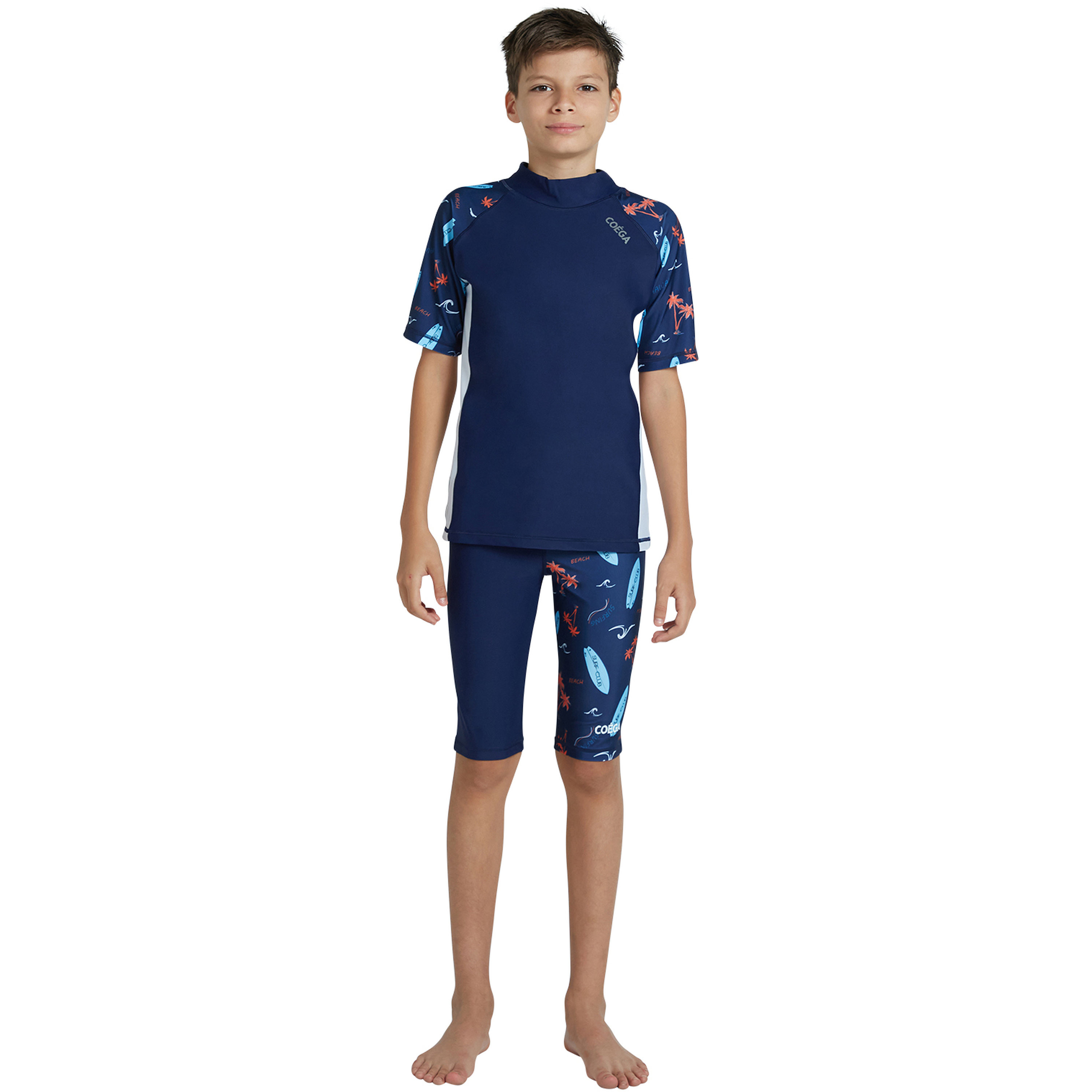 كويغا بويز راش جارد بأكمام قصيرة – نخيل خوخ كحلي-boys-clothing-sportswear-swimwear-image-2